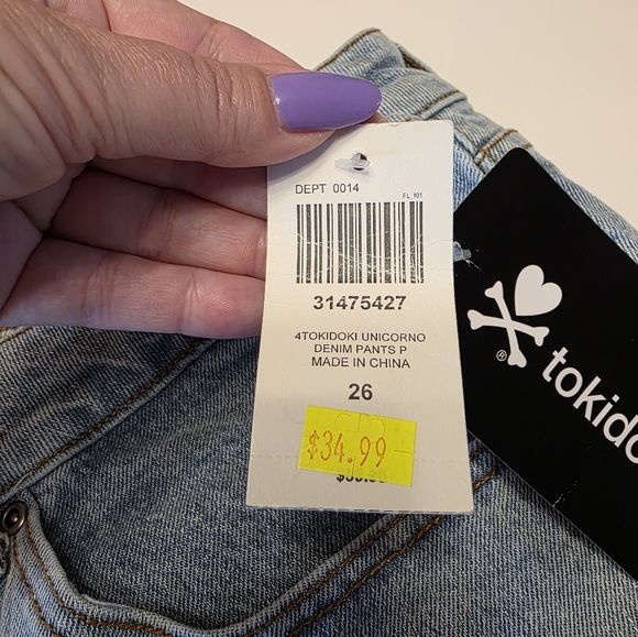 Hot Topic Tokidoki Plus Size Blue Jean Shorts Distressed Raw Hem New Custom Cut - Picture 14 of 15